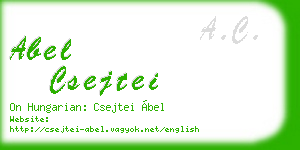 abel csejtei business card