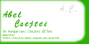 abel csejtei business card